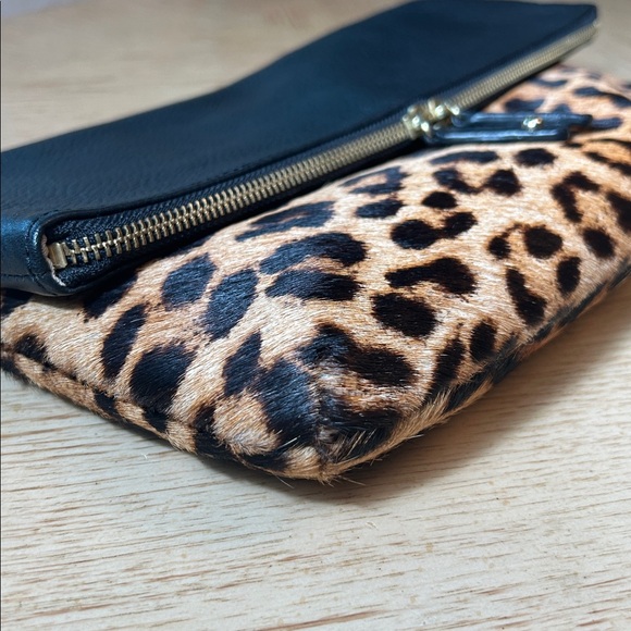 Talbots Leopard Calfskin Leather Folding Clutch - Picture 6 of 14